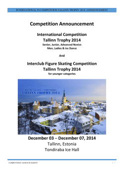 Competition Announcement December 03 Tallinn, Estonia
