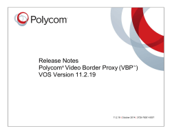Release Notes Polycom Video Border Proxy (VBP