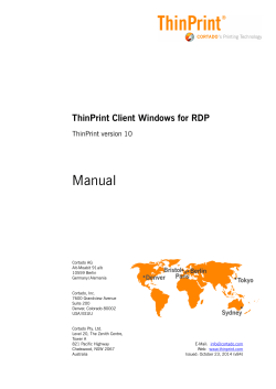 Manual ThinPrint Client Windows for RDP ThinPrint version 10