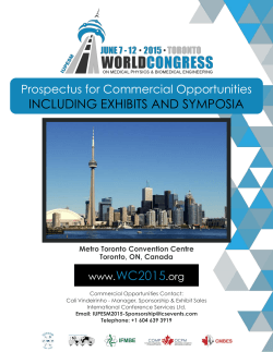 INCLUDING EXHIBITS AND SYMPOSIA WC2015 Prospectus for Commercial Opportunities www.
