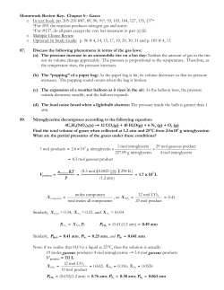 Homework Review Key:  Chapter 5-- Gases