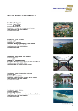 SELECTED HOTELS &amp; RESORTS PROJECTS