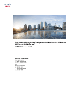 Time Division Multiplexing Configuration Guide, Cisco IOS XE Release Americas Headquarters
