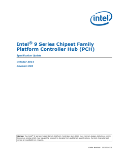 Intel 9 Series Chipset Family Platform Controller Hub (PCH) ®