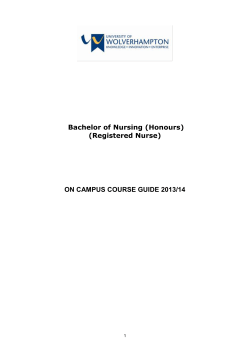 Bachelor of Nursing (Honours) (Registered Nurse) ON CAMPUS