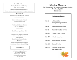Mission Matters Pentecost October 26, 2014