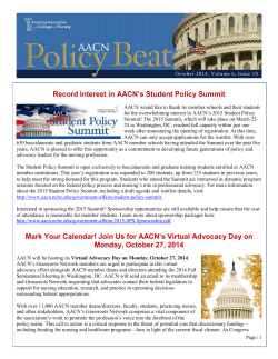 AACN’s Student Policy Summit Record Interest in