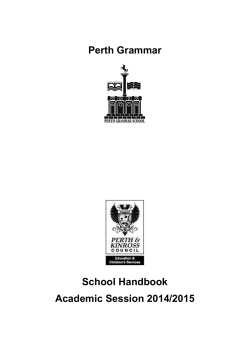Perth Grammar School Handbook Academic Session 2014/2015