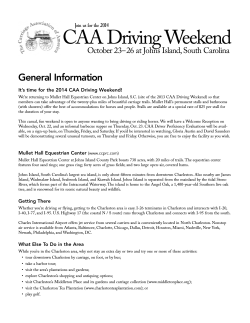 CAA Driving Weekend General Information October 23–26 at Johns Island, South Carolina