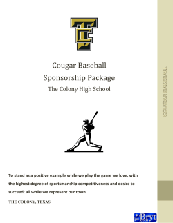 Cougar Baseball Sponsorship Package The Colony High School