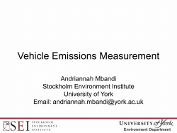 Vehicle Emissions Measurement