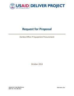 Request for Proposal Zambia Office IT Equipment Procurement  October 2014