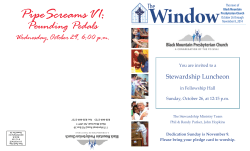 Window PipeScreams V1: Pounding Pedals Wednesday, October 29, 6:00 p.m.