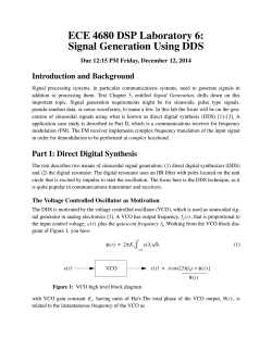 ECE 4680 DSP Laboratory 6: Signal Generation Using DDS Introduction and Background
