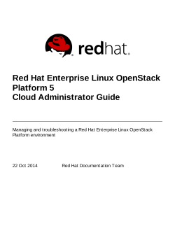 Red Hat Enterprise Linux OpenStack Platform 5 Cloud Administrator Guide