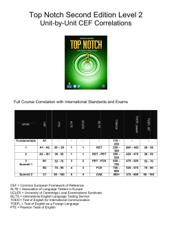 Top Notch Second Edition Level 2  Unit-by-Unit CEF Correlations