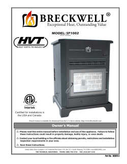 ® BRECKWELL Exceptional Heat, Outstanding Value MODEL: SP1002