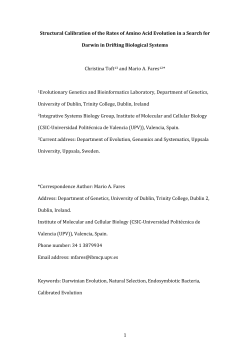 Structural Calibration of the Rates of Amino Acid Evolution in a Search for  Darwin in Drifting Biological Systems 