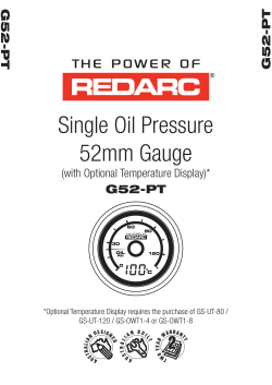 Single Oil Pressure 52mm Gauge (with Optional Temperature Display)* G52-PT