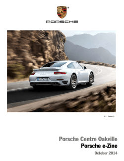 Porsche Centre Oakville Porsche e-Zine October 2014 911 Turbo S