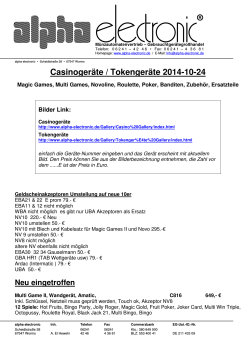 Casinogeräte / Tokengeräte 2014-10-24  Bilder Link: