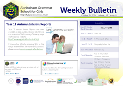 Weekly Bulletin altrincham Grammar School for Girls Year 11 autumn Interim reports