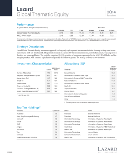 Lazard  Global Thematic Equity 3Q14