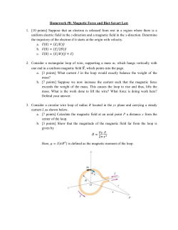 Homework #8: Magnetic Force and Biot-Savart Law