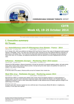 CDTR Week 43, 19-25 October 2014 I. Executive summary EU Threats
