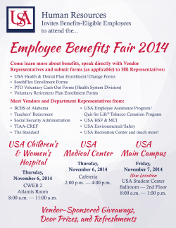 Employee Benefits Fair 2014 Human Resources Invites Benefits-Eligible Employees to attend the...