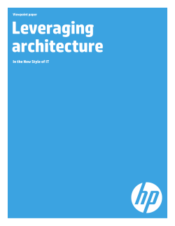 Leveraging architecture In the New Style of IT Viewpoint paper