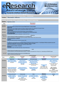 Monday 27 October 2014: Conference Day 1 – Workshops