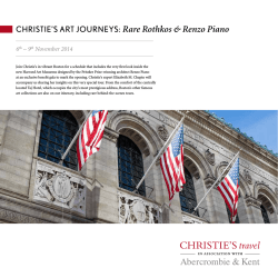 Rare Rothkos &amp; Renzo Piano CHRISTIE&rsquo;S ART JOURNEYS: 6 &ndash; 9