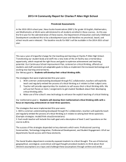 2013-14 Community Report for Charles P Allen High School Provincial Assessments