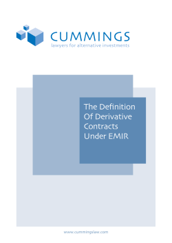 The Definition Of Derivative Contracts Under EMIR