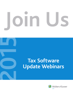 Tax Software Update Webinars