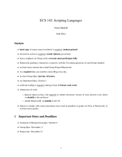 ECS 145, Scripting Languages Norm Matloff Fall 2014