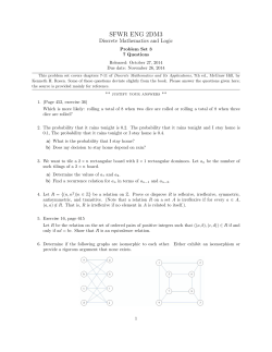 SFWR ENG 2DM3 Discrete Mathematics and Logic Problem Set 3 7 Questions