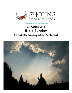 Bible Sunday Twentieth Sunday After Pentecost 26