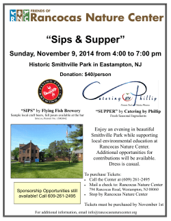 “Sips &amp; Supper”  Historic Smithville Park in Eastampton, NJ