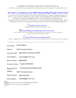 It’s time to nominate your 2014 Outstanding People of the... Community Partnership for Egg Harbor Township Schools Inc.