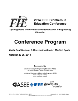Conference Program  2014 IEEE Frontiers in Education Conference