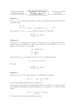 Stochastic Processes Problem Sheet 3