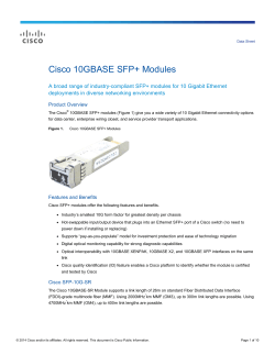 Cisco 10GBASE SFP+ Modules