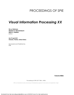 Visual Information Processing XX PROCEEDINGS OF SPIE  Volume 8056
