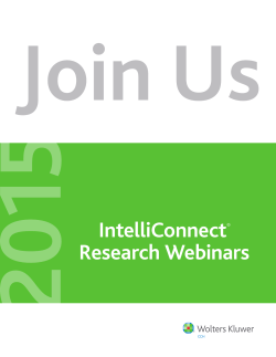 IntelliConnect  Research Webinars ®