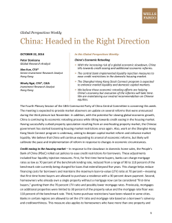 China: Headed in the Right Direction  Global Perspectives Weekly