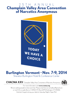 Champlain Valley Area Convention of Narcotics Anonymous TODAY