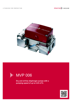 MVP 006 Dry and oil-free diaphragm pumps with a /h: