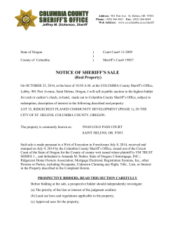 NOTICE OF SHERIFF’S SALE (Real Property)